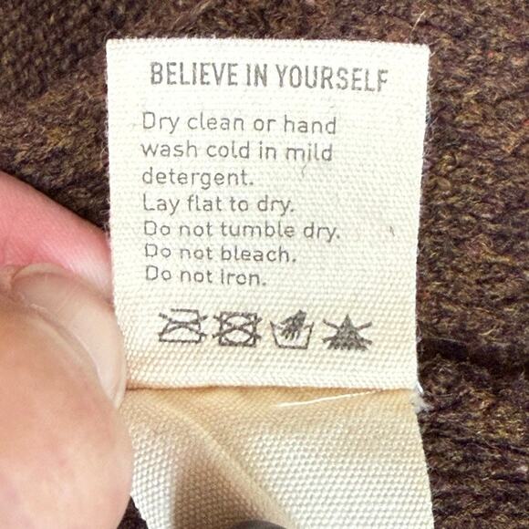 Bridge & Burn Men's Brown Merino Button Cardigan L Sweater MSRP $178 Fisherman - Picture 5 of 6